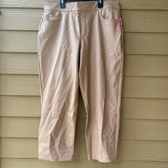 Spanx NWT Faux Leather Pull-On Pants in Toffee Size XL Petite - Picture 5 of 9